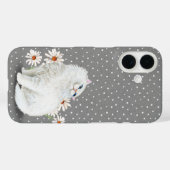 Witte Perzische kat en madeliefjes Case-Mate iPhone Case (Achterkant (horizontaal))