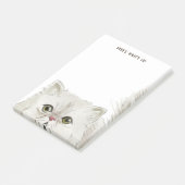 Witte Perzische kat | Hier is wat omhoog of Jouw t Post-it® Notes (Schuin)
