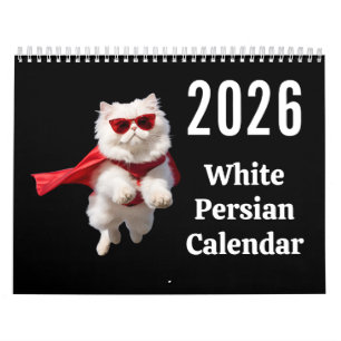 Witte Perzische Kat Kalender