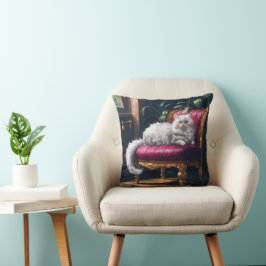 Witte Perzische kat Kussen