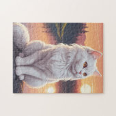 Witte Perzische Kat Legpuzzel (Horizontaal)