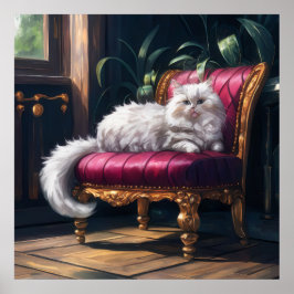 Witte Perzische kat Poster