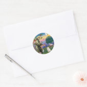 Witte Perzische Kat - Sint Franciscus Ronde Sticker (Envelop)