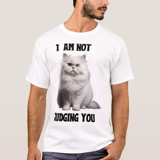 Witte Perzische kat T-shirt (Voorkant)
