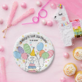 Witte Perzische Kat Verjaardagsfeestje Papier Bord (Feest)