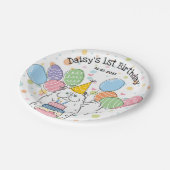 Witte Perzische Kat Verjaardagsfeestje Papier Bord (Gekanteld)