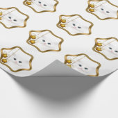 Witte perzische katkerst cadeaupapier (Hoek)