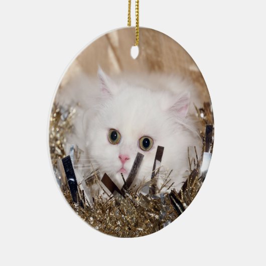 Witte Perzische Kerstmis Keramisch Ornament (Rechts)