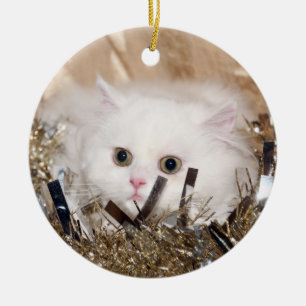 Witte Perzische Kerstmis Keramisch Ornament