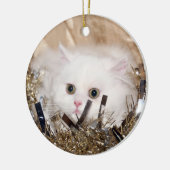 Witte Perzische Kerstmis Keramisch Ornament (Links)