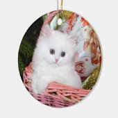 Witte Perzische Keuten Kerstmis Keramisch Ornament (Links)