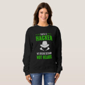 Witte Pet Hacker. Cyber Warrior. Cyber Security Ex Trui (Voorkant volledig)
