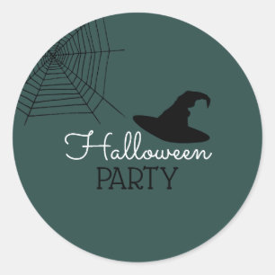 Witte Pet & Web, Halloween Party Ronde Sticker