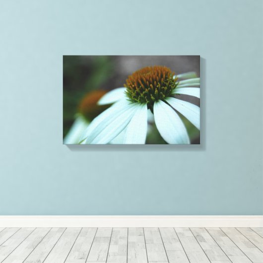 Witte petalen, ventilator (canvasafdruk) canvas afdruk (Insitu (Houten vloer))