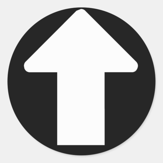 Witte Pijl Ronde Sticker (Voorkant)