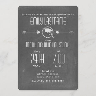 Witte pijlen Chalkboard geïnspireerd fotoAfstudere Kaart