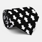 Witte pijlen met twee richtingen - zwart stropdas (Opgerold)