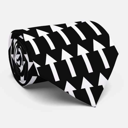 Witte pijlen - zwart stropdas (Opgerold)