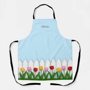 Witte piket hek bloem tuin medium schort