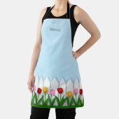 Witte piket hek bloem tuin medium schort (Insitu)