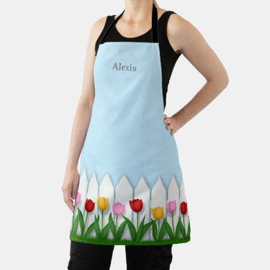 Witte piket hek bloem tuin medium schort (Insitu)