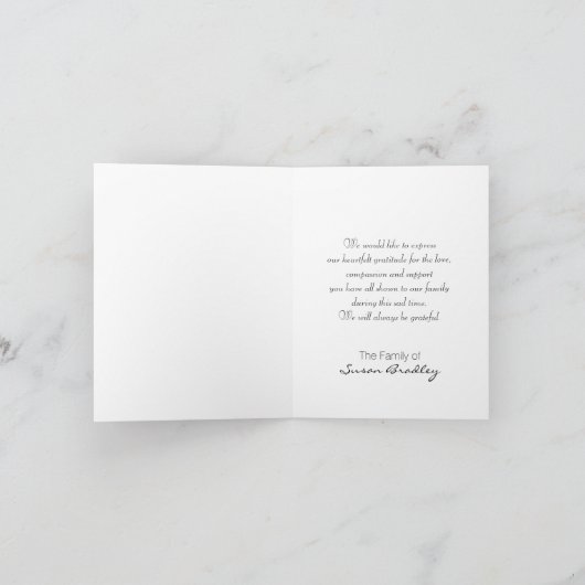 Witte Pioen 3 HerdenkingsSympathie dankt u Bedankkaart (Binnen)