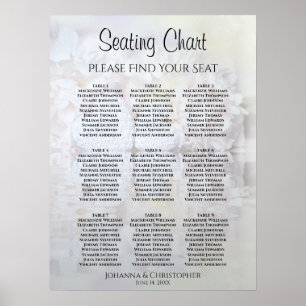 Witte Pioen Bloemen 9 Tafel Trouw Zittijd Chart Poster