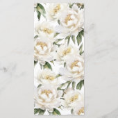 Witte Pioen Bloemen Boog van het Huwelijk Menu (Achterkant)