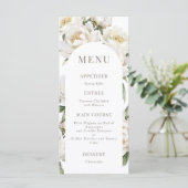 Witte Pioen Bloemen Boog van het Huwelijk Menu (Staand voorkant)