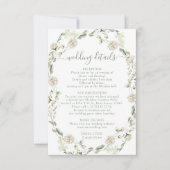 Witte pioen bloemen groen bruiloft details Kaart (Voorkant)