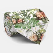 Witte pioen, eucalyptus roze roos stropdas (Opgerold)