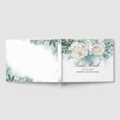 Witte pioenen bloemenbruiloft gastenboek (Volledig)