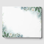 Witte pioenen bloemenbruiloft gastenboek (Achterkant)