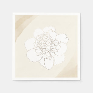 Witte pioenen bloesems bruiloft servet