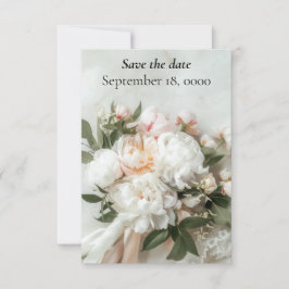 Witte pioenen boeket met kant