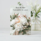 Witte pioenen boeket met kant (Staand voorkant)