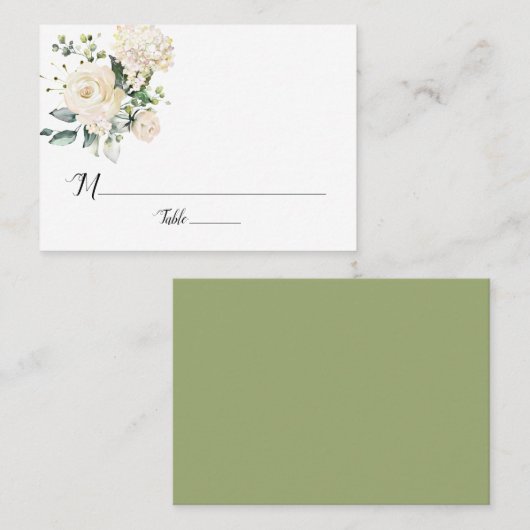 Witte Pioenen en Rozen Platte Plaats Kaarten Plaatskaartje (Voorkant / Achterkant)