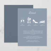 Witte Pioenrozen met stoffig blauwe DETAILS uitnod