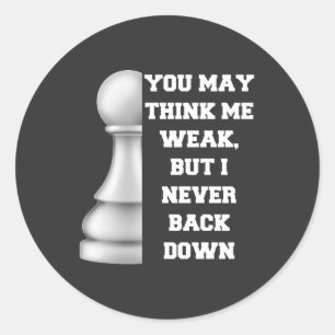 Witte Pion Schaaksterkte Veerkracht Strategie Powe Ronde Sticker