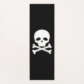 Witte Pirate Skull op zwarte achtergrond Yogamat (Voorkant)