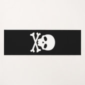 Witte Pirate Skull op zwarte achtergrond Yogamat (Voorkant (horizontaal))