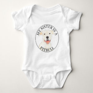 Witte Pitbull Hond Grote Zus Romper