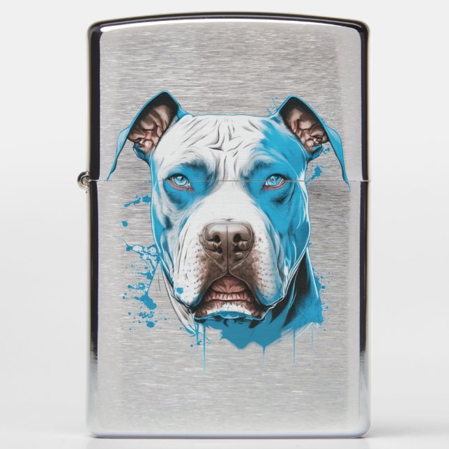 Witte Pitbull met Blauwe Ogen (Voorkant)