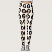 Witte pitbull met rode kussen over zijn gezicht. leggings (Voorkant)