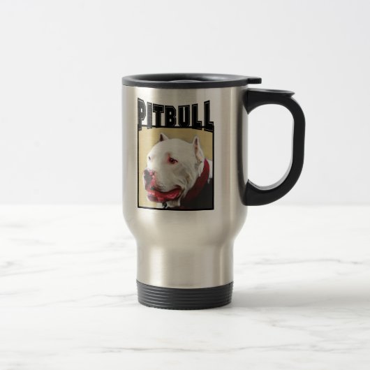 Witte Pitbull reismodebok Reisbeker (Rechts)