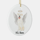 Witte Pitbull Staffy Sympathie Herdenking Keramisch Ornament (Rechts)