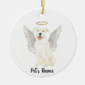 Witte Pitbull Staffy Sympathie Herdenking Keramisch Ornament (Voorkant)