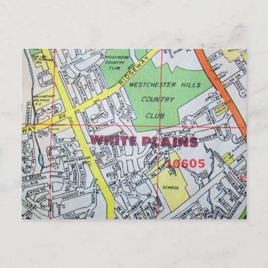 WITTE PLAINEN, NY Briefkaart Kaart (Voorkant)