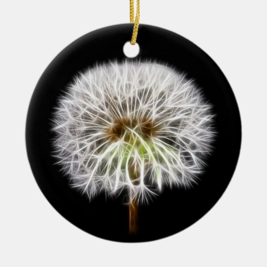 Witte Plant van de Dandelion Keramisch Ornament (Voorkant)
