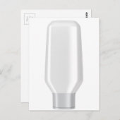 Witte plastic fles voor shampoo briefkaart (Voorkant / Achterkant)
